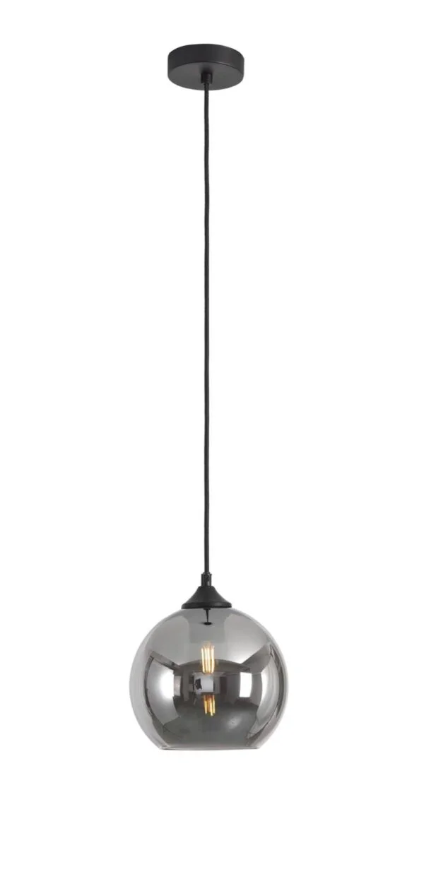 Hanglamp smoke glas 1 standaard glas enkel bol