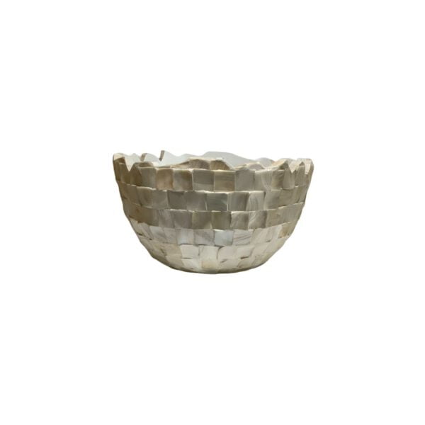 Bowl Mother Of Pearl Creme White 60x60x33