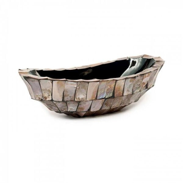 Bowl Mother Of Pearl Brown 46x20x13 - Afbeelding 5