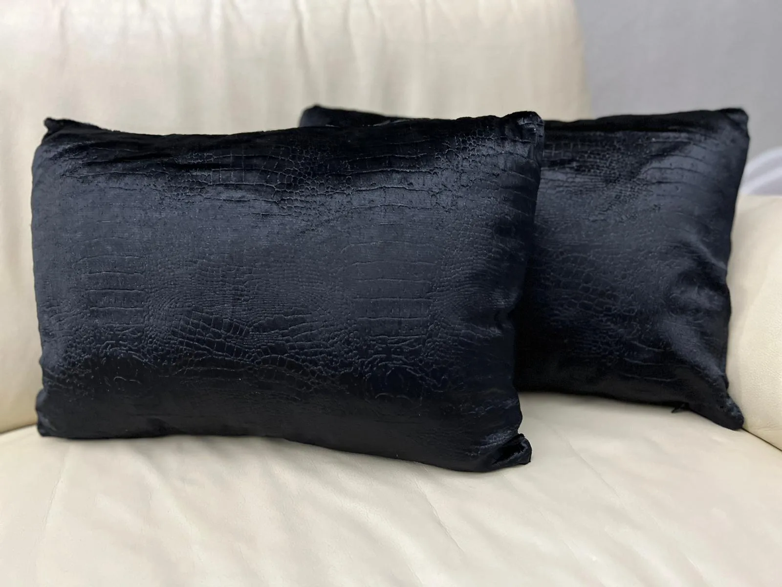 Croco kussens Eric kuster style zwart 2 stuks