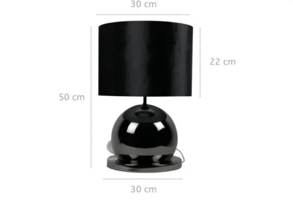 Bollenlamp Enkel Bol Brons Met Fluwelen Kap - Afbeelding 2