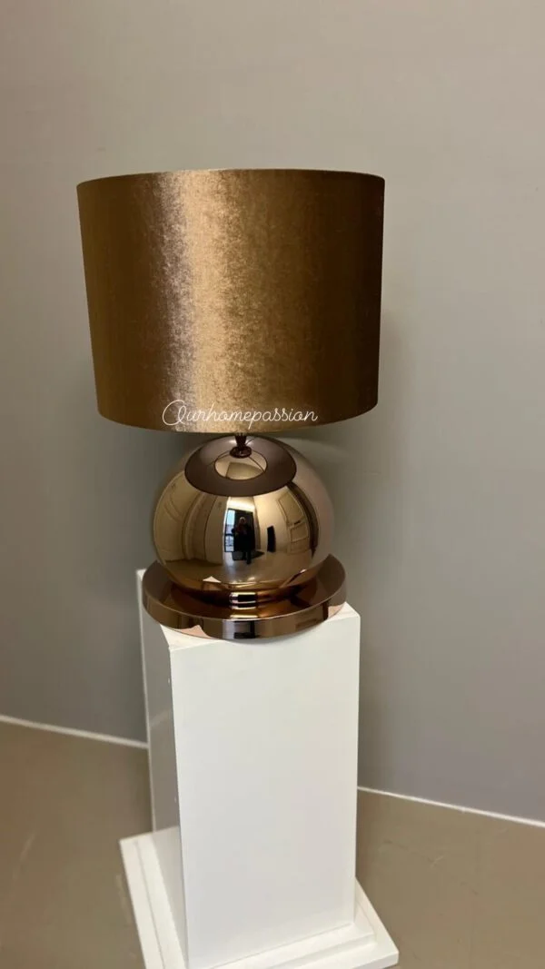 Bollenlamp Enkel Bol Brons Met Fluwelen Kap