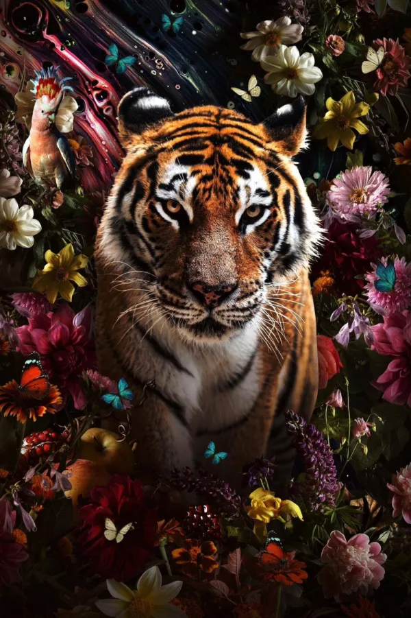 Colour Full flower tiger 80x120
