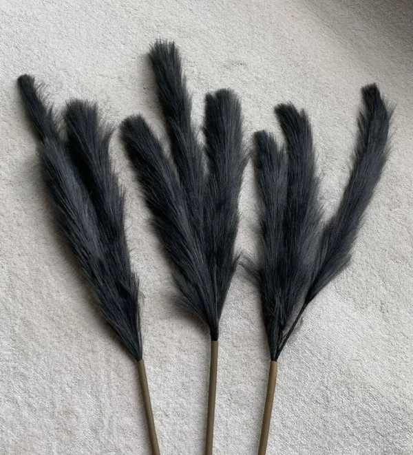 Pampas veren zwart/antraciet