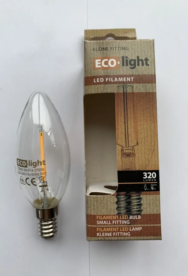 LED FILAMENT E14 FITTING LAMP 320 LUMEN 2700K WARMWHITE