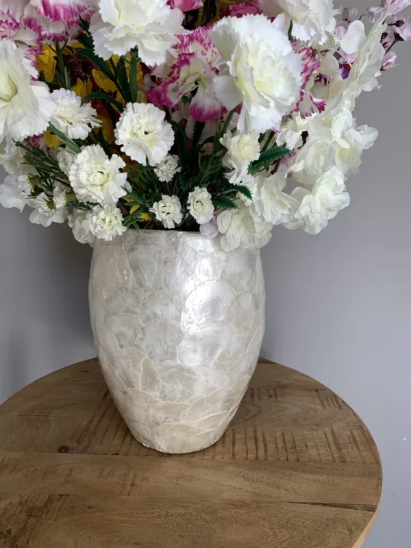 LUXE CREME SCHELPENVAAS BEAUTY OF COLORFULL FLOWERS - Afbeelding 3