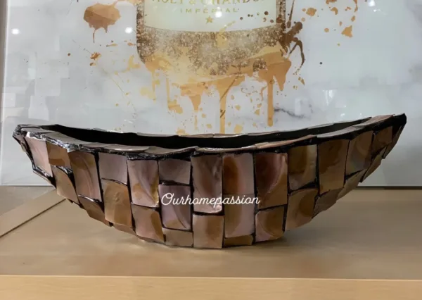 Bowl Mother Of Pearl Brown 46x20x13