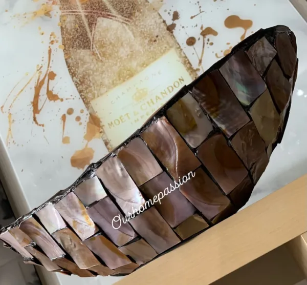 Bowl Mother Of Pearl Brown 46x20x13 - Afbeelding 3