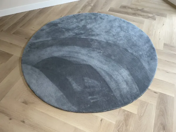 LUXE VELVET ZILVER GRIJS VLOERKLEED ROND 200 CM - Afbeelding 2