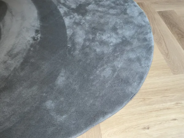 LUXE VELVET ZILVER GRIJS VLOERKLEED ROND 200 CM - Afbeelding 3